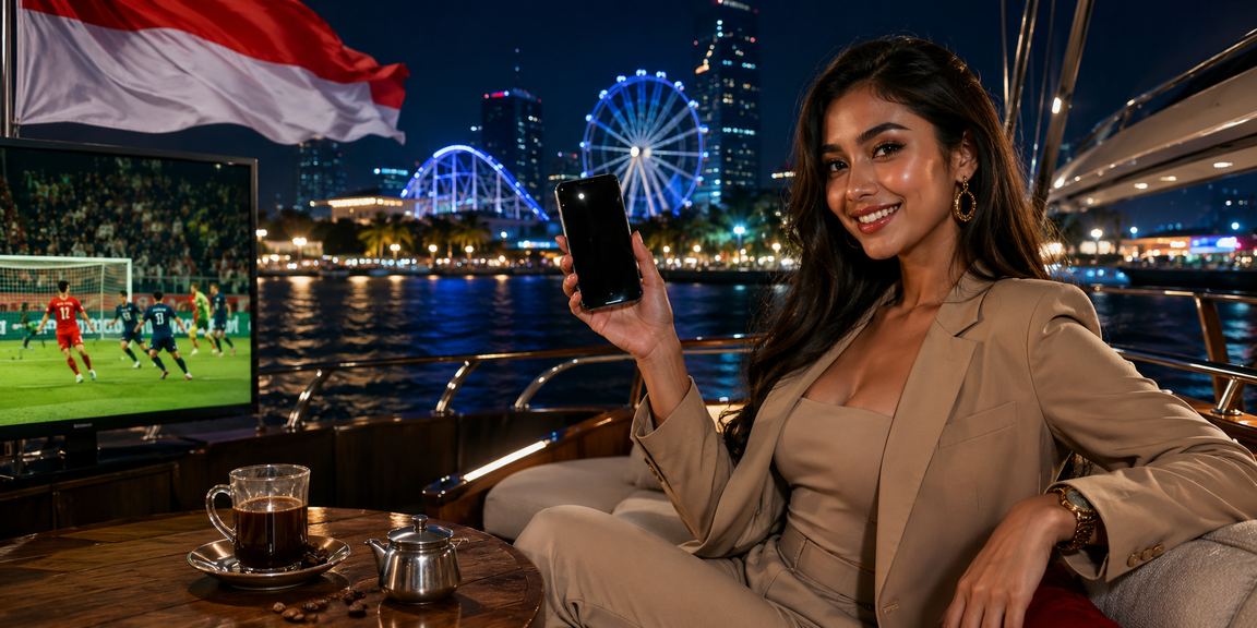 Pengguna mengakses casino mobile sofabet88 dari kafe sambil minum kopi