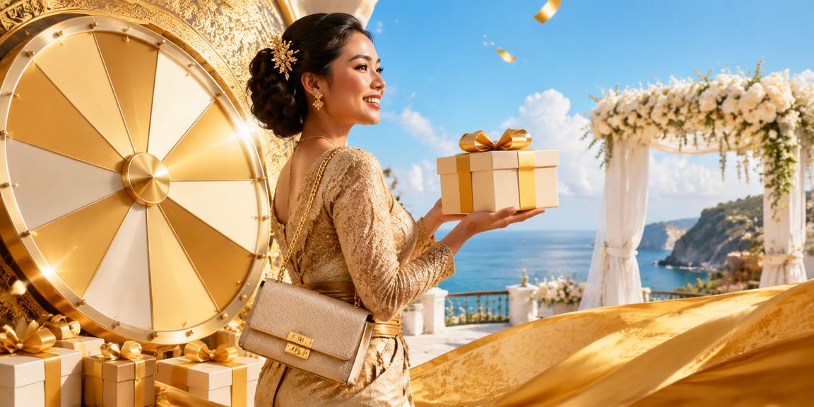 Pengundian lucky draw di tepi pantai oleh peserta sofabet88